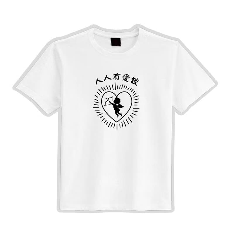 人人有愛談 邱比特 衣服 落肩 厚磅 寬版 T恤 白T 黑T 潮T 童裝