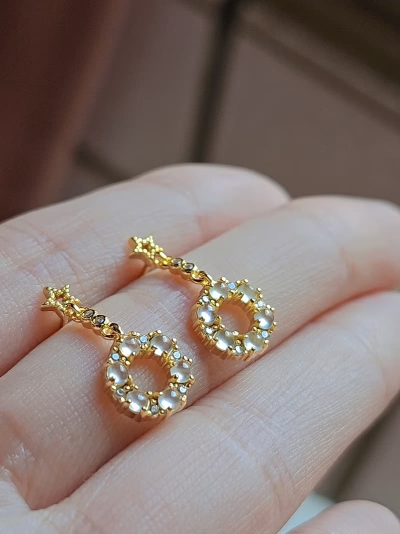 |仙女圈圈|A貨翡翠高冰玻白翡起剛蛋面2mm純銀鍍18k黃精緻耳環