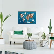 3D Wooden Map, World Map, 5th Anniversary Gift, Framed Wall Art, Christmas Gift