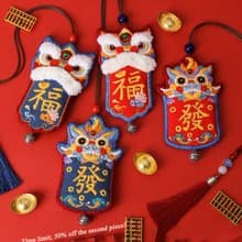 手工繡刺繡手工diy製作貔貅資料包自繡護身符平安福送男友