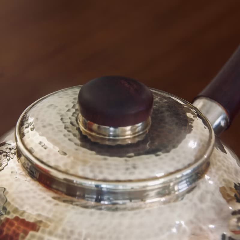 尚幀品 圓形側把小泡壺 純銀側把急須 足銀一張打口打出 160cc