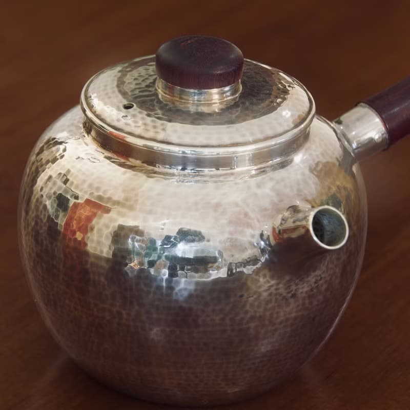 尚幀品 圓形側把小泡壺 純銀側把急須 足銀一張打口打出 160cc