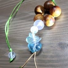 床頭掛飾 •Good Night 系列• 皇冠兔子螢石+原木珠 祝福好夢