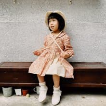 【售完不補】繽紛小花園雙層裙擺復古洋裝 – 布穀布穀