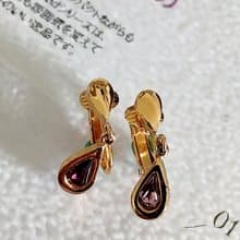 vintage jewelry  AVON  古董生日石系列 紫水晶 夾式耳環