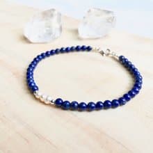 Ops Lapis lazuli Bracelet-青金石/藍色/純銀/珍珠/正能量/手鍊
