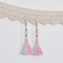 雙色流蘇。捷克水晶。耳環 Two Colorway Tassel。Crystal。Earring