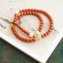 6mm天然川料南紅瑪瑙 猛獁鈴蘭花 娜娜通設計多圈手串手鍊s