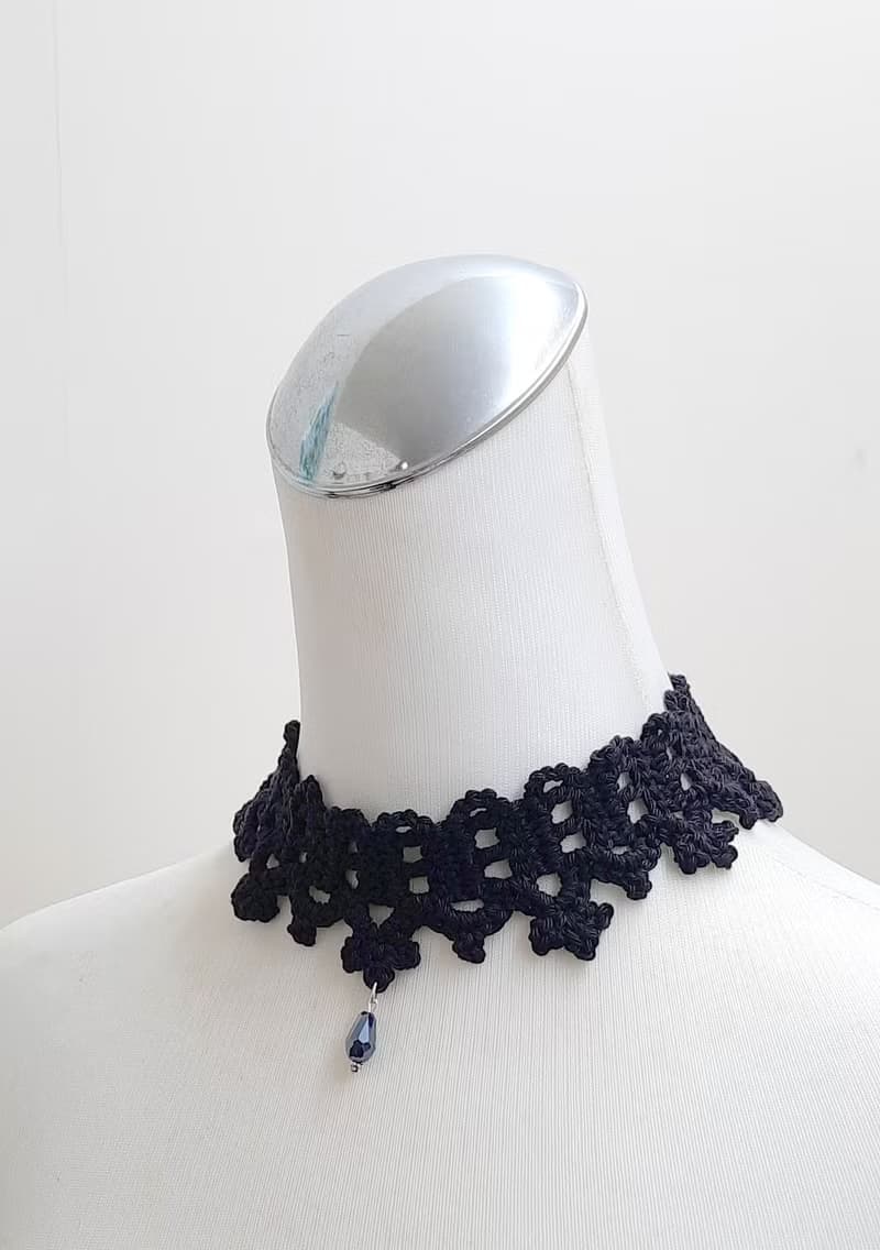 手工編織 哥德風頸鍊。項鍊/choker/脖子飾品/鎖骨鍊/派對裝扮