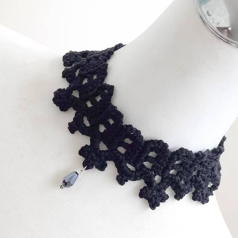 手工編織 哥德風頸鍊。項鍊/choker/脖子飾品/鎖骨鍊/派對裝扮