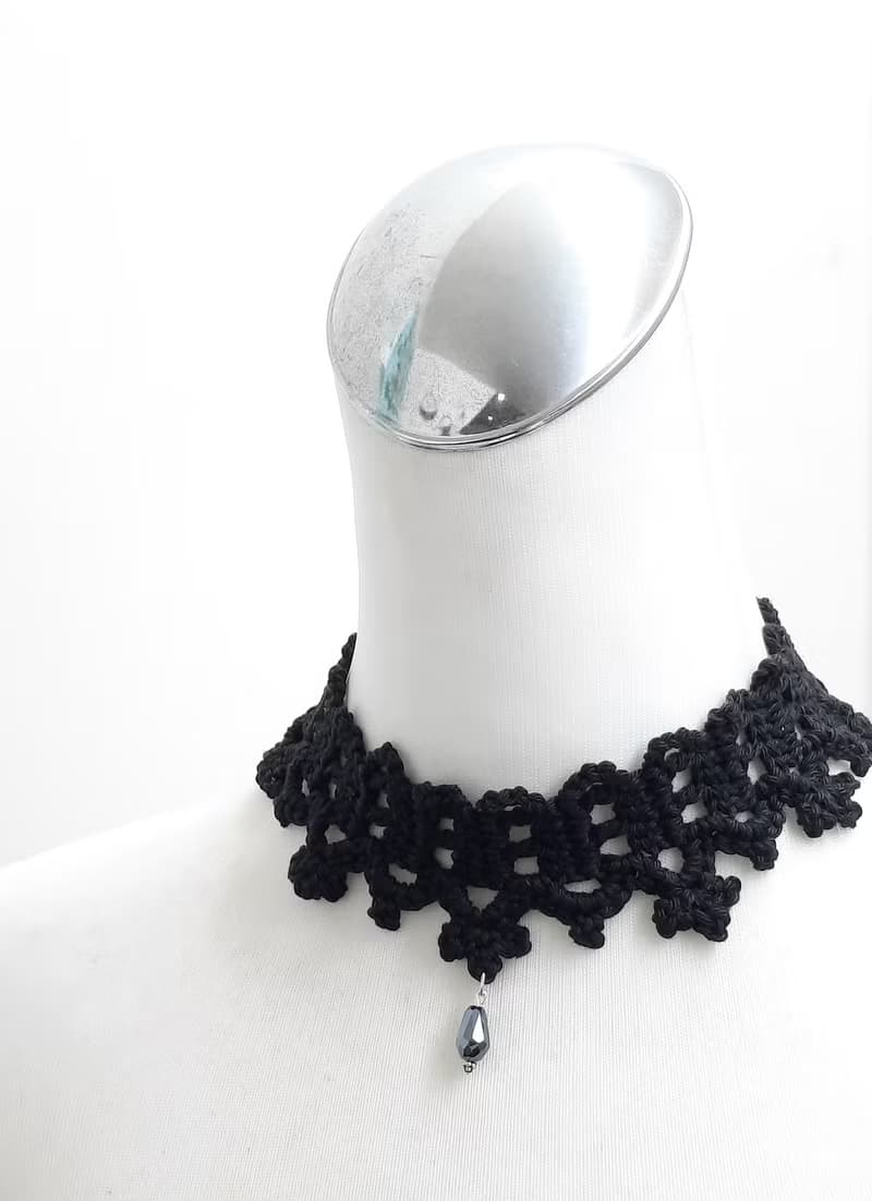手工編織 哥德風頸鍊。項鍊/choker/脖子飾品/鎖骨鍊/派對裝扮