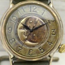 "CrescentMoon-JB" 36mmBrass(真鍮) 三日月文字盤 アラビア 手作り時計 JUM38CM