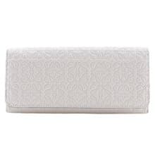 【日本直送】ロエベ LOEWE リピートアナグラム 長財布 レザー 白 ユニセックス【中古】