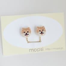 柴犬　刺繍ピアス/イヤリング