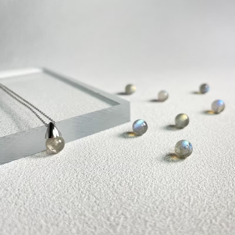 精靈Genie | 月光精靈925純銀項鍊x灰月光(拉長石)【愛情平衡】