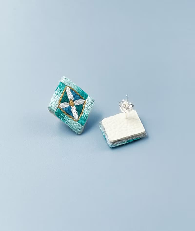 【漸漸繡 Vol.2】系列 刺繡金工耳環