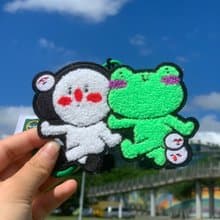 BiuBiu&FROGFROG在一起 刺繡鎖匙扣 可愛 行李掛牌