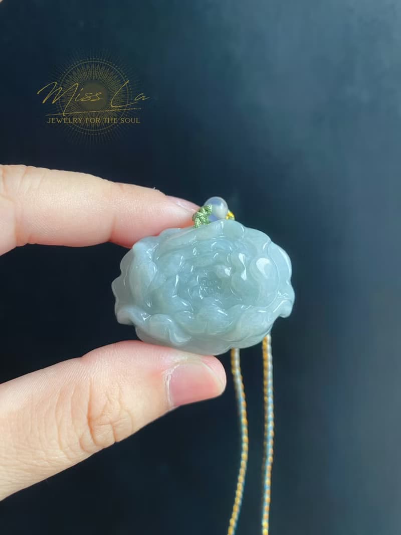 冰潤 翡翠 綠牡丹 手工編繩 天然緬甸玉 有錢花 項鍊 禮物 長輩禮