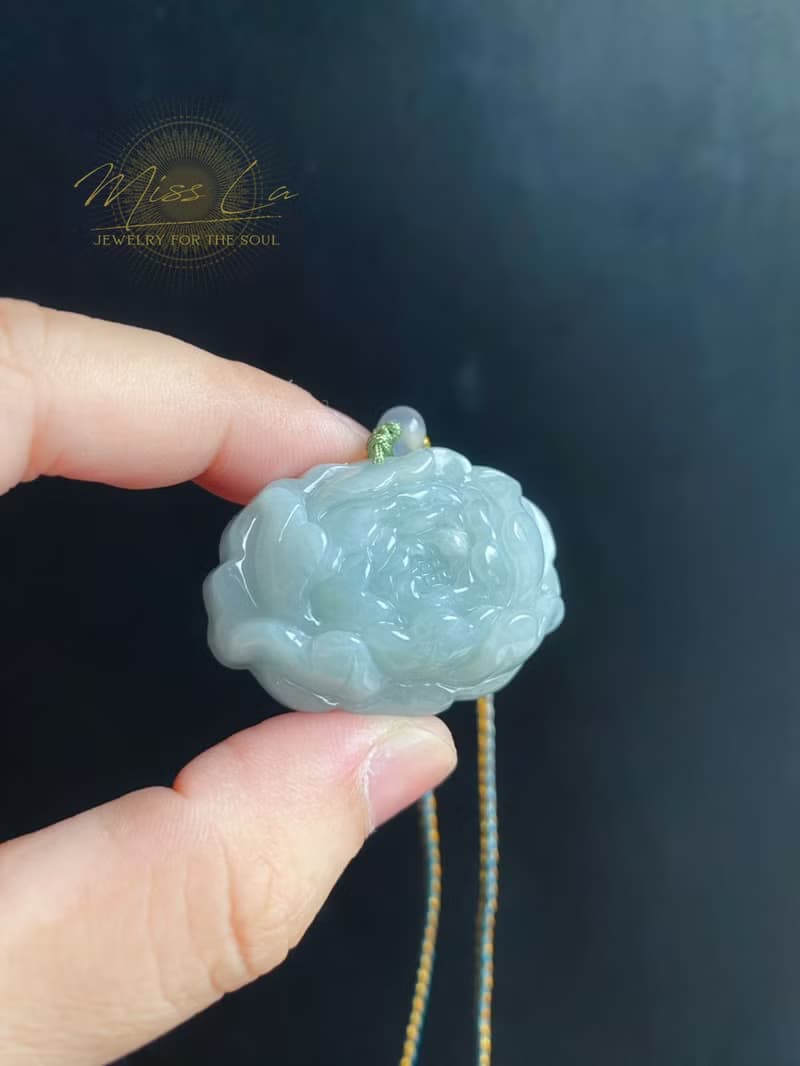 冰潤 翡翠 綠牡丹 手工編繩 天然緬甸玉 有錢花 項鍊 禮物 長輩禮