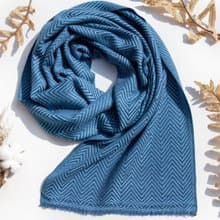 喀什米爾Cashmere/針織圍巾/純羊毛圍巾/羊毛披巾-厚款海洋