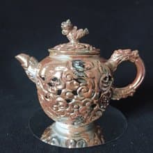 柴燒茶壺雙層鏤空雕刻紋飾麒麟祥瑞雲騰紋飾陳炫亨作品