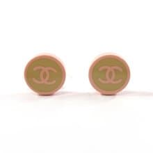 【日本直送 中古美品】シャネル CHANEL イヤリング ココマーク ラウンド プラスチック ピンク/ベージュ 05 C 希少