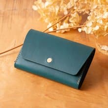 シンプルなマチつきカードケース 名刺入れ　Patan-card マチつき #PeacockBlue【入学祝】【就職祝】【カスタム可能なギフト】
