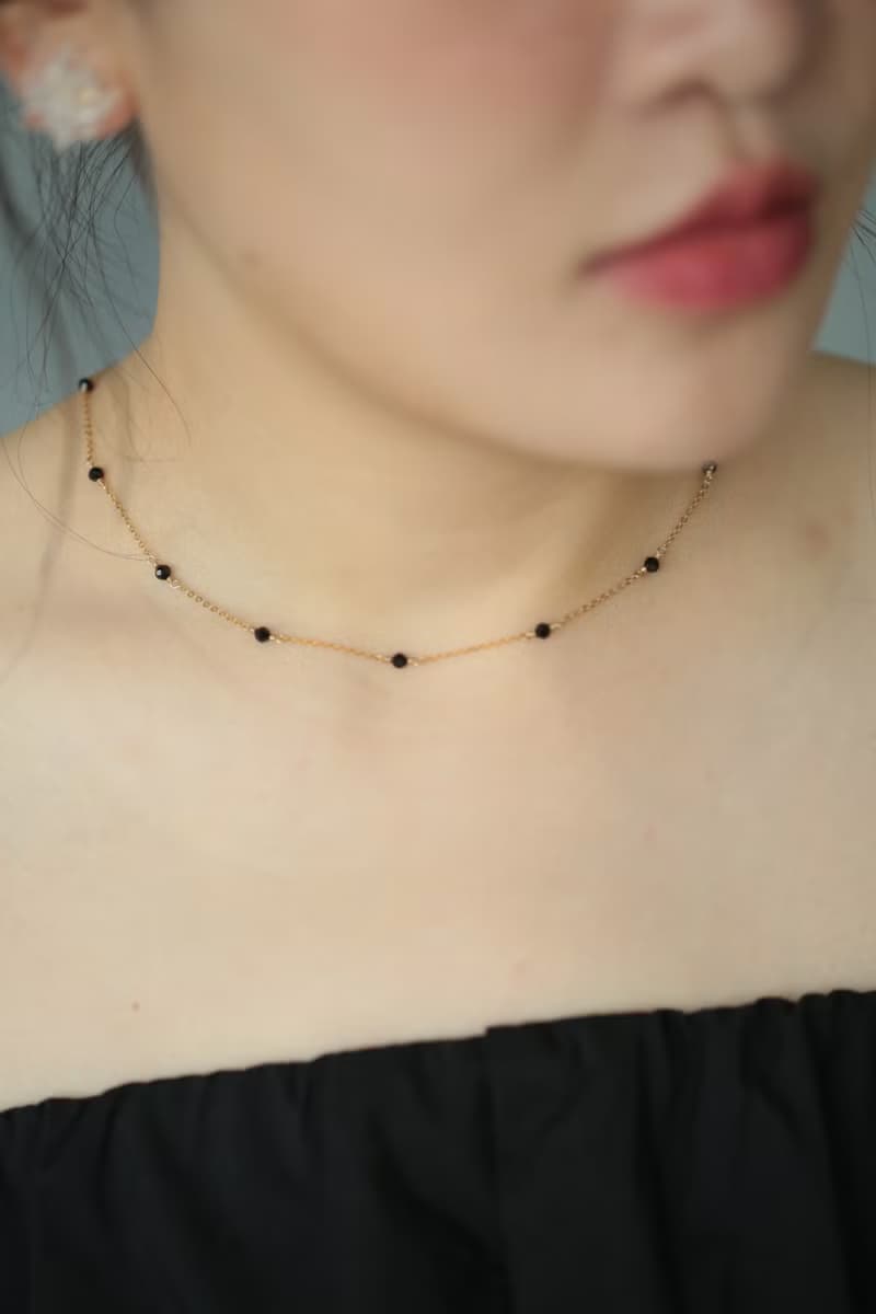 滿天星項鍊_黑尖晶款│14KGF