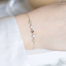 茶晶 橄欖石 白水晶925純銀森林配色手鍊