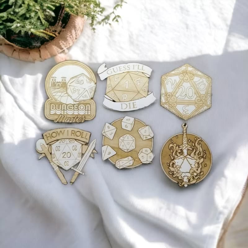 RPG Wooden Coaster Set – Role Playing Game Themed Wooden Coasters