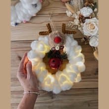 鈴鐺麋鹿澎澎花圈/聖誕花圈/交換禮物/應景商品/療癒