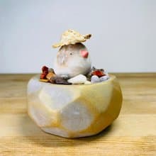 金典幾何水泥矮圓盆