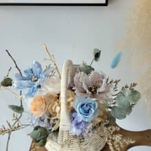 海藏設計│甦醒。清新藍永生花花藍 開幕 祝賀花禮