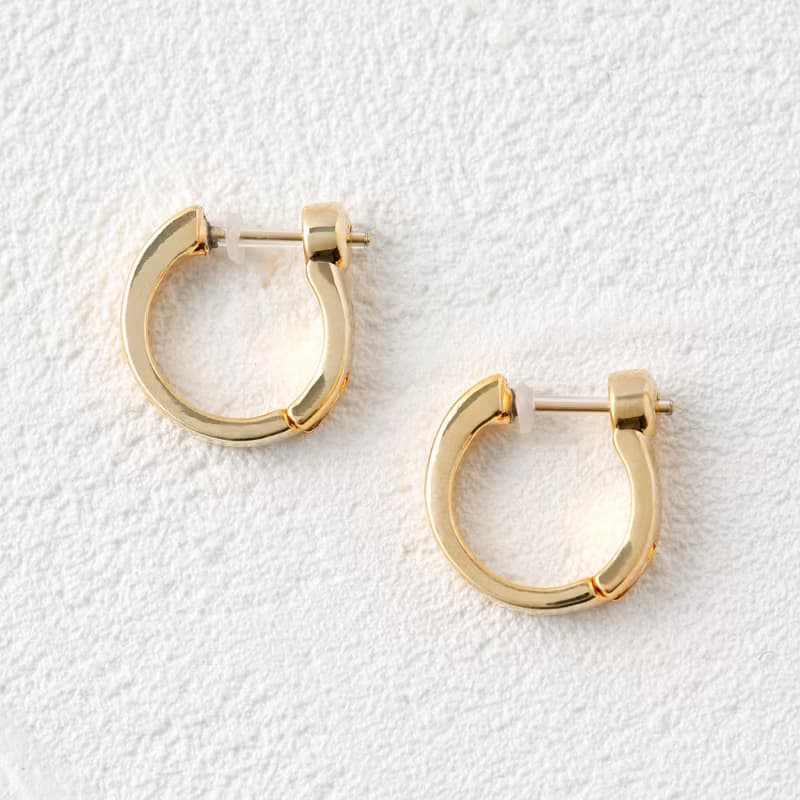 circle-plain smooth pierced earring GD　ニッケルフリースムースピアス　シンプル　フープピアス　ゴールド