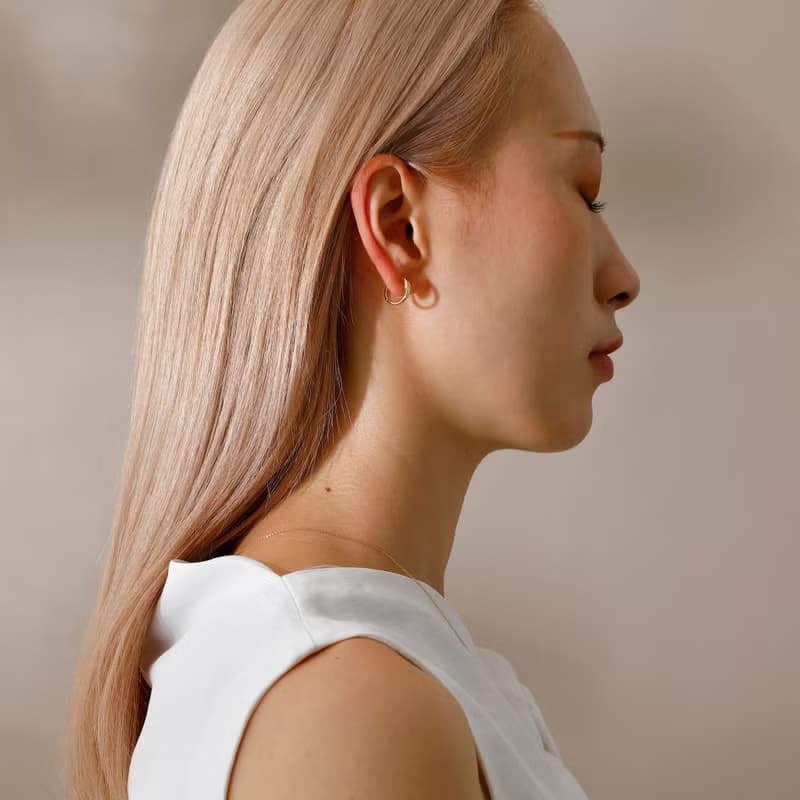 circle-plain smooth pierced earring GD　ニッケルフリースムースピアス　シンプル　フープピアス　ゴールド