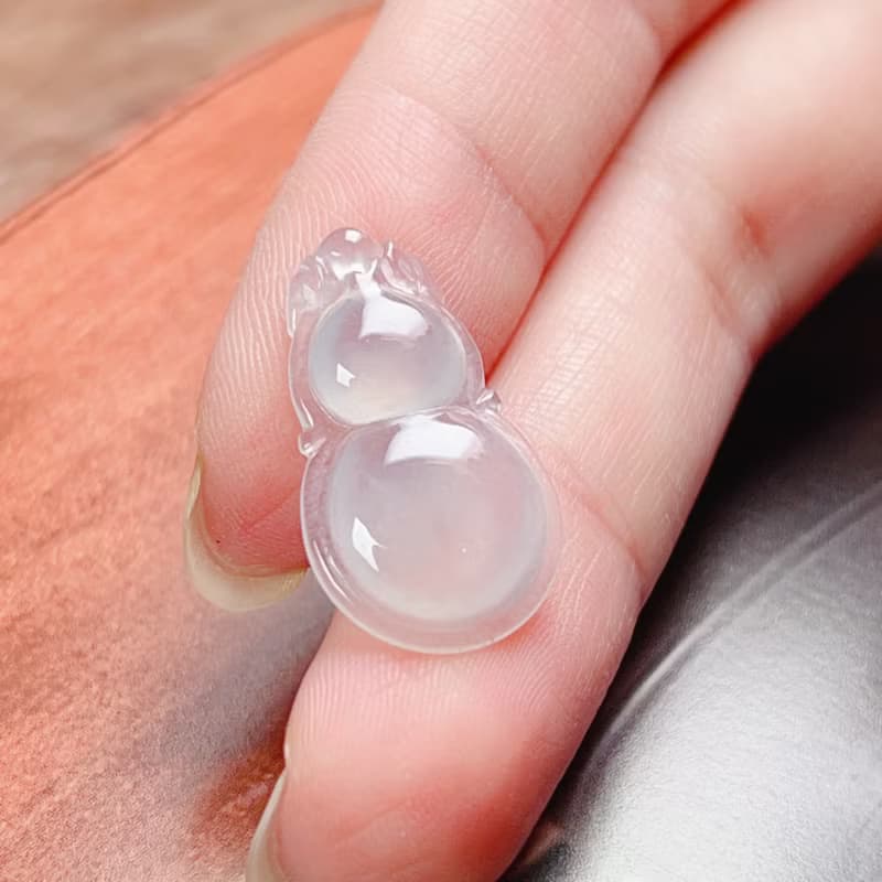 放光高冰種翡翠葫蘆 | 天然緬甸玉A貨翡翠 | 送禮