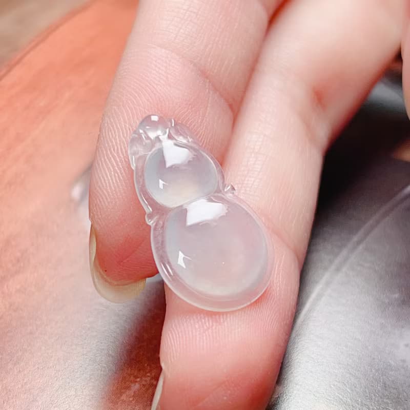 放光高冰種翡翠葫蘆 | 天然緬甸玉A貨翡翠 | 送禮