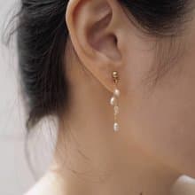 璧合 白色戀人淡水珍珠耳飾 手工製