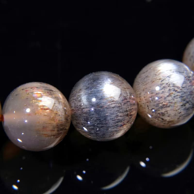 一圖一物| #598 10mm黑金太陽石手鍊 招財水晶 星光清晰 天然稀有