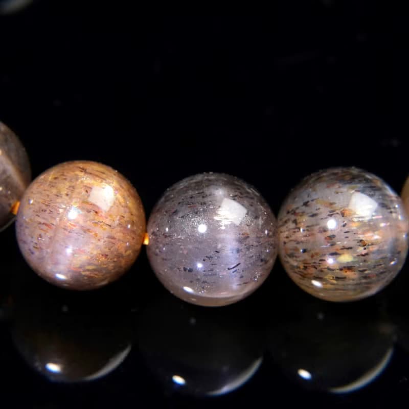 一圖一物| #598 10mm黑金太陽石手鍊 招財水晶 星光清晰 天然稀有