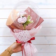 韓式氣球花束/典雅粉紅小玫瑰/情人節禮物/開幕禮/畢業禮物
