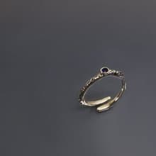 實物系列-有機質感深藍寶石925銀開口戒