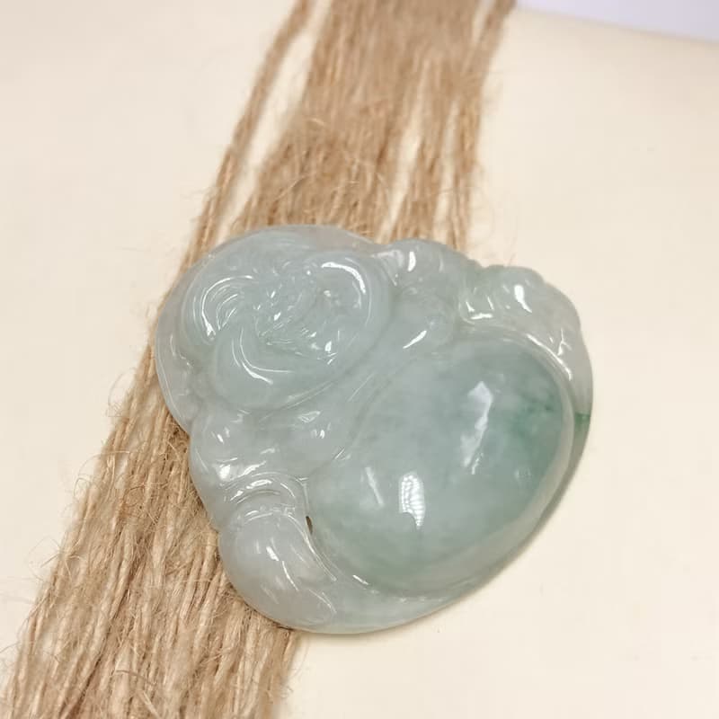 飄花翡翠彌勒佛 | 天然緬甸玉A貨翡翠 | 送禮