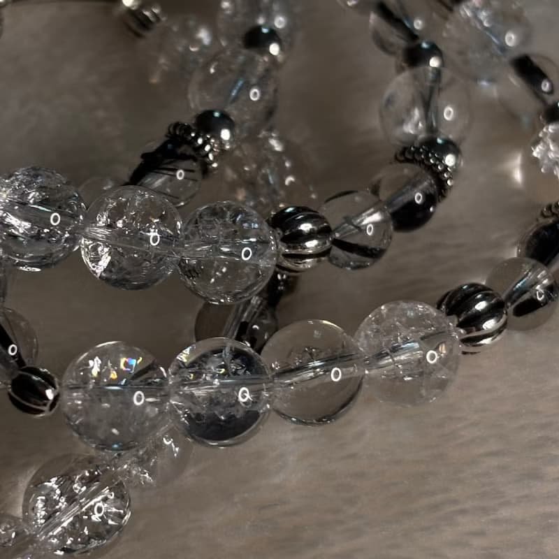 SS&CO | 冰裂白純銀水晶手鍊