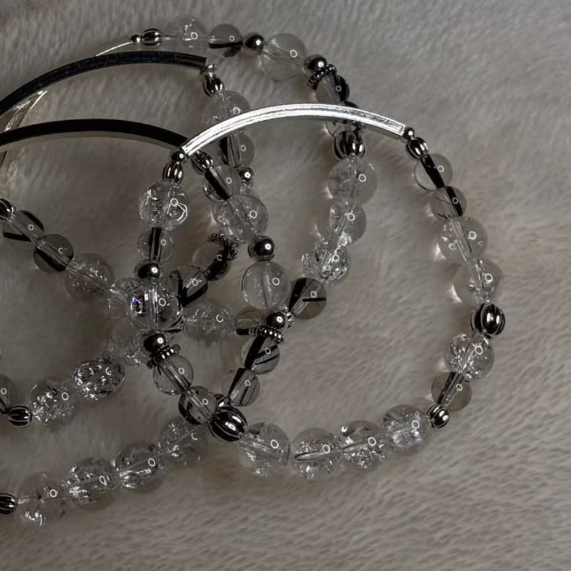 SS&CO | 冰裂白純銀水晶手鍊