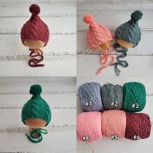 Pixie Pompom newborn bonnet. Baby photo props.