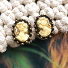 Vintage Jewelry 西洋古董飾品 CAMEO 古典 針式耳環