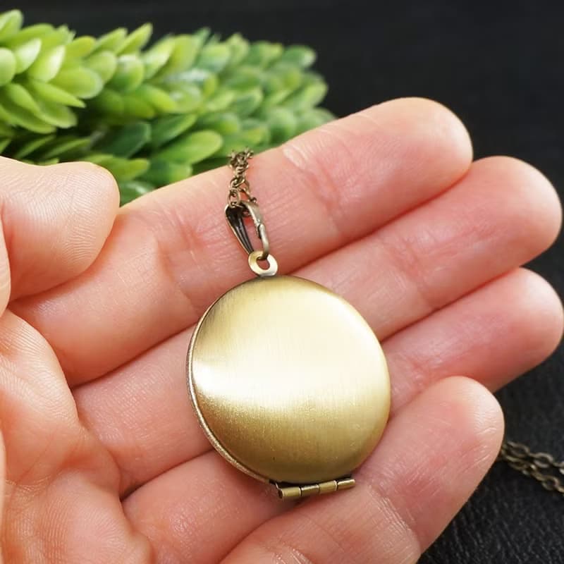 Bottle Green Sea Glass Photo Locket Marine Nautical Pendant Necklace Jewelry