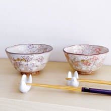 【結婚禮物】金彩春櫻夫妻對碗 /俊山窯