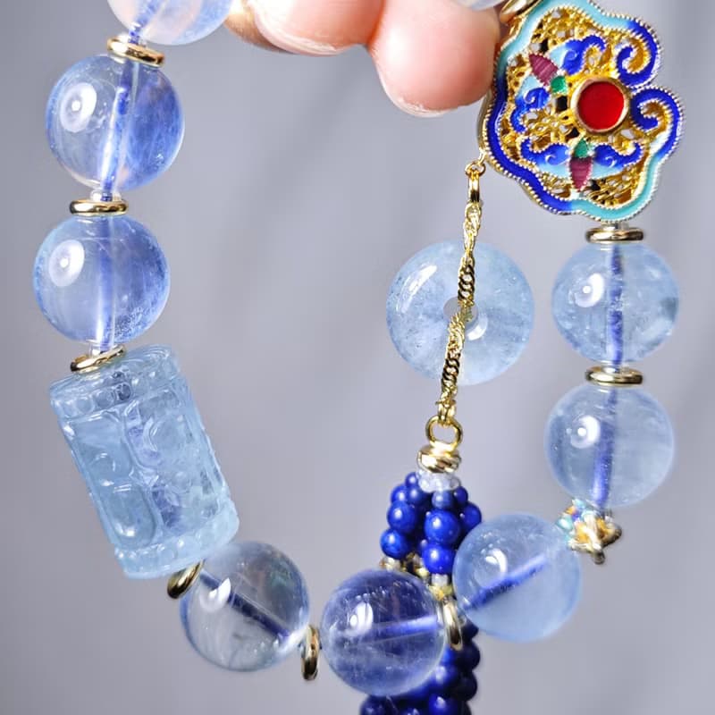 星光海藍寶 回紋 古錢 青金石 金剛杵 吉祥如意 手鍊 單品 禮物